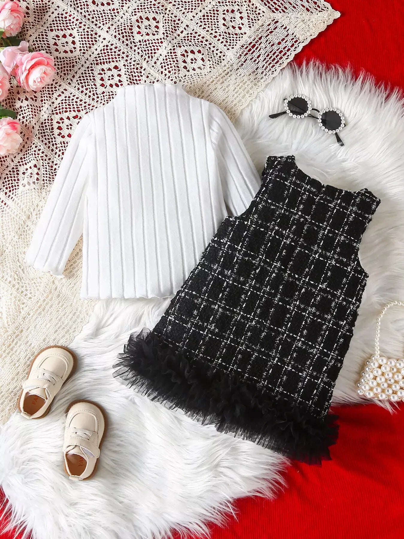 Children's Ribbed Knit Top and Dress Set Simply Love