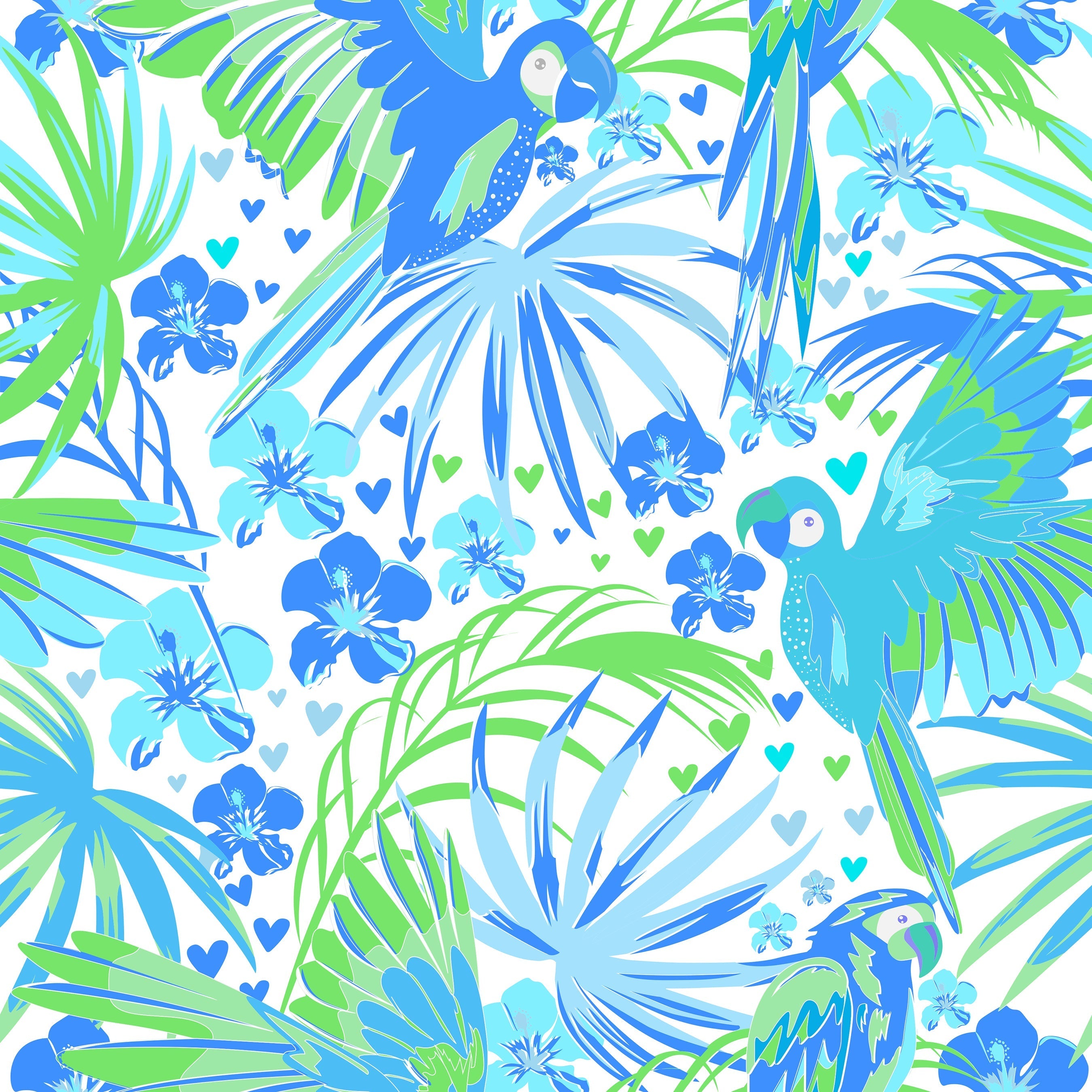 Doral Dress Parrotheads at Play Blue White Lightweight Katherine Way