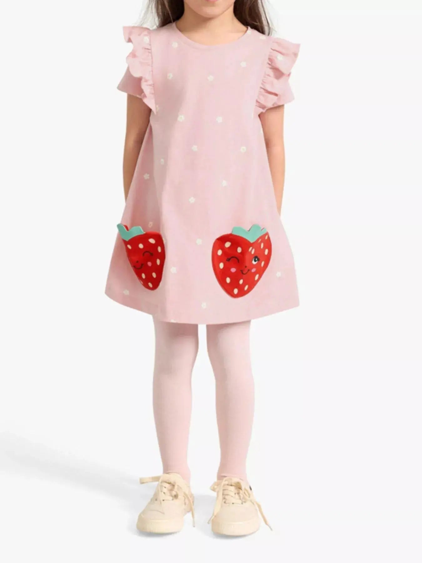 Children's Strawberry Applique Ruffle Sleeve Dress Simply Love