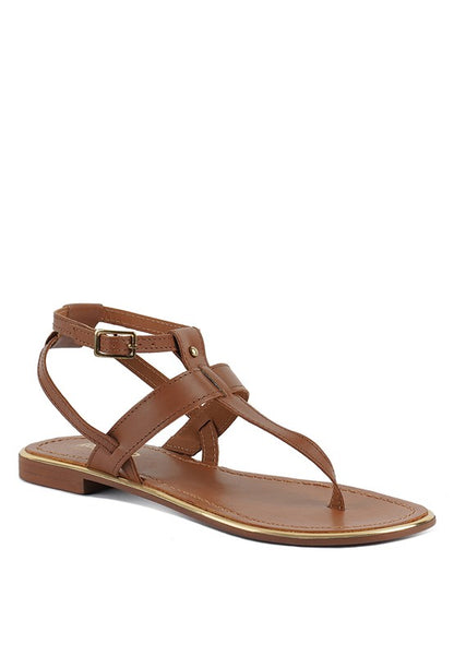 Chic Irene leather thong sandals