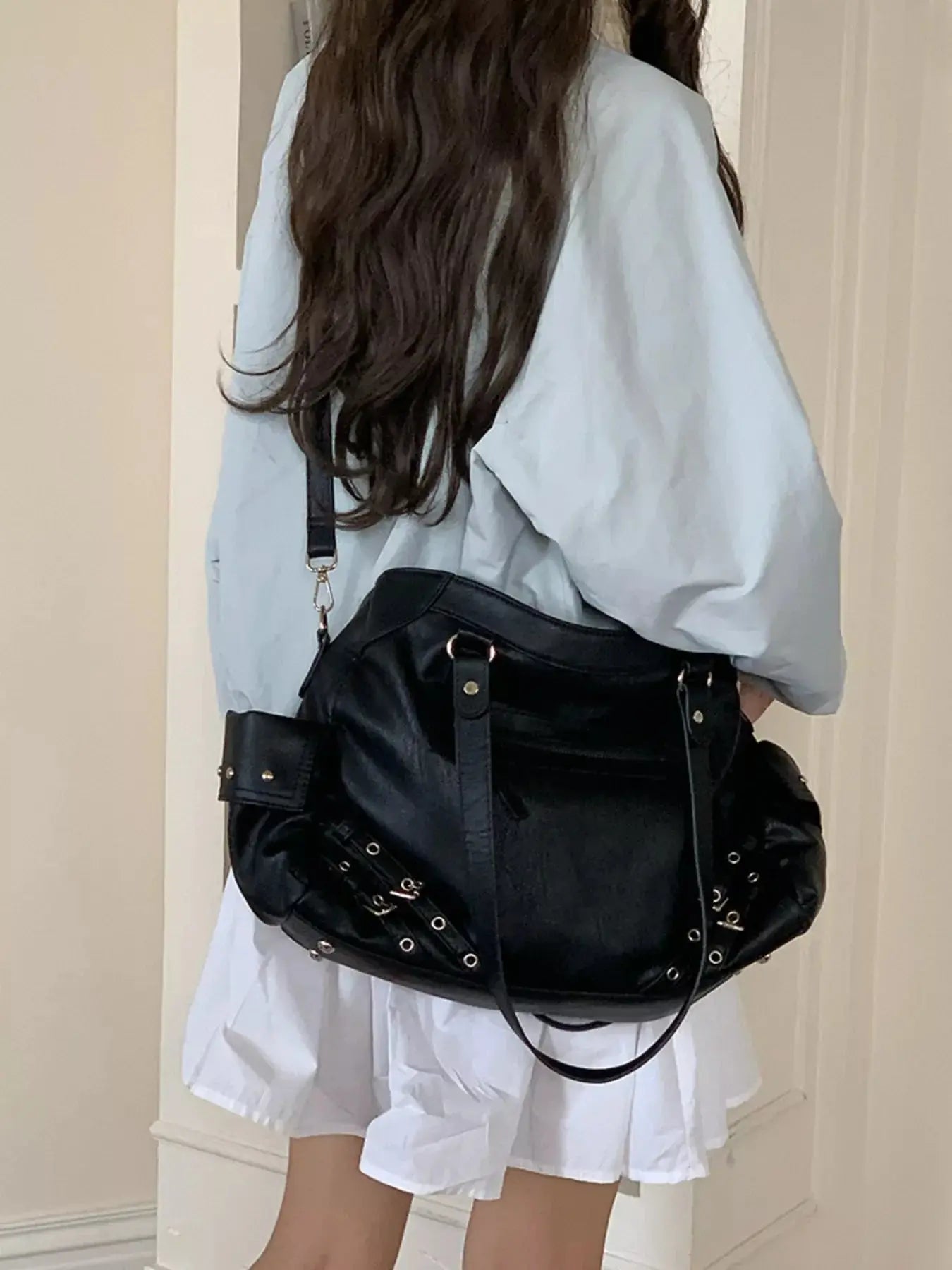 Rivet Decor Crossbody Bag Simply Love