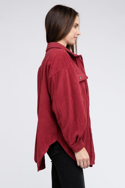 Cozy oversized fleece jacket