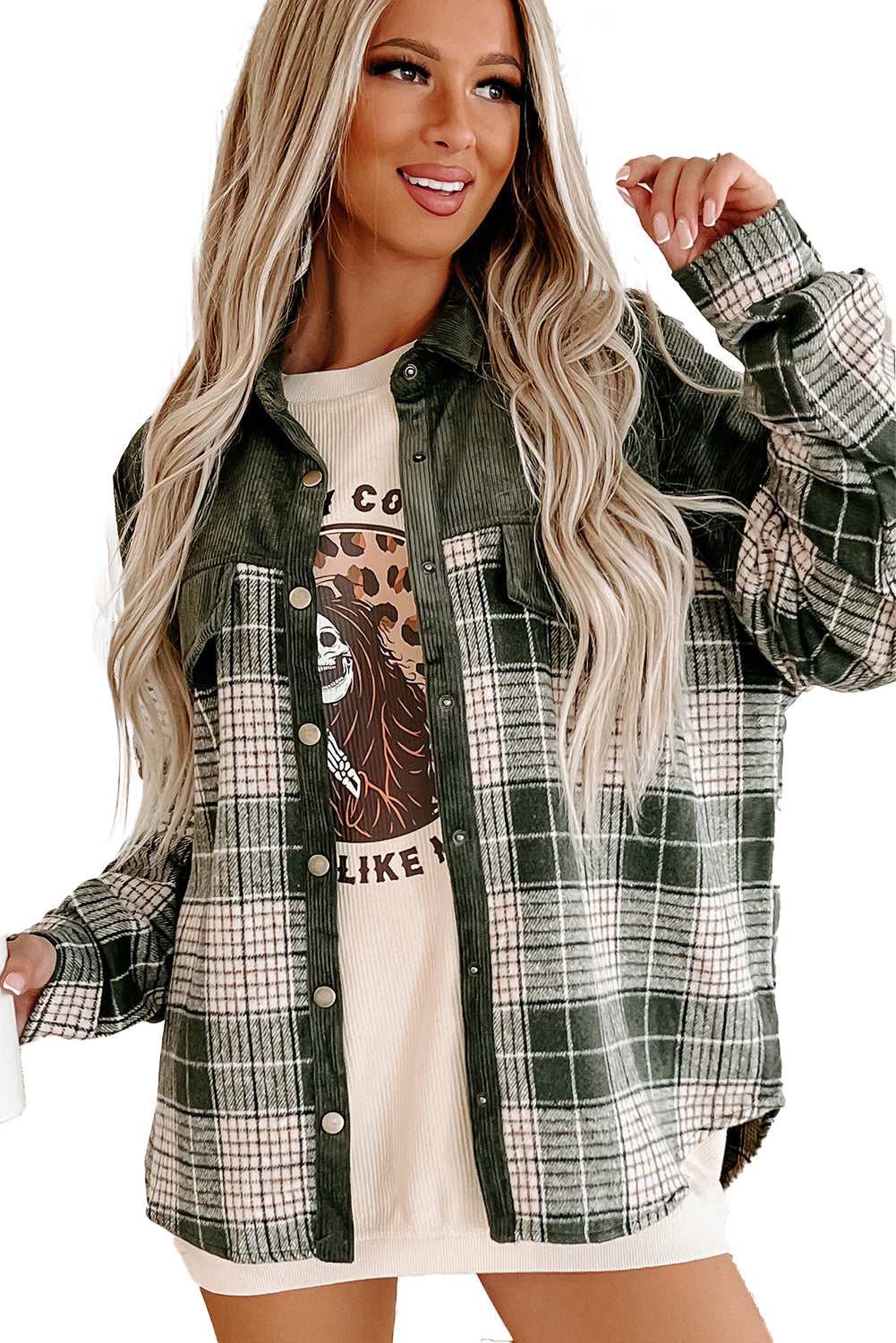 Everyday Plaid Corduroy Jacket