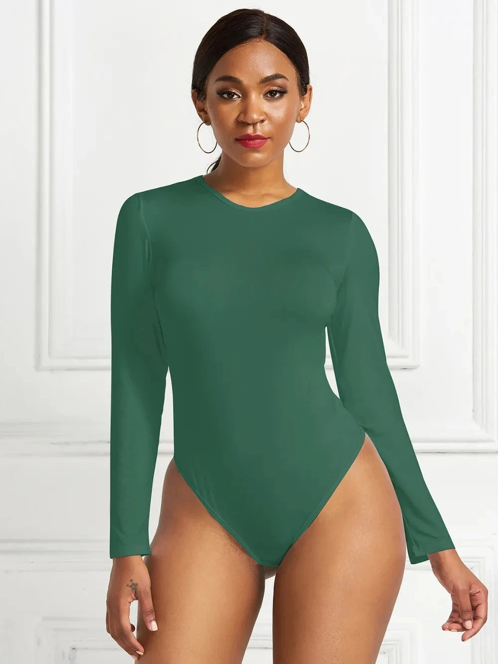Round Neck Long Sleeve Bodysuit Coco’s Tee Boutique