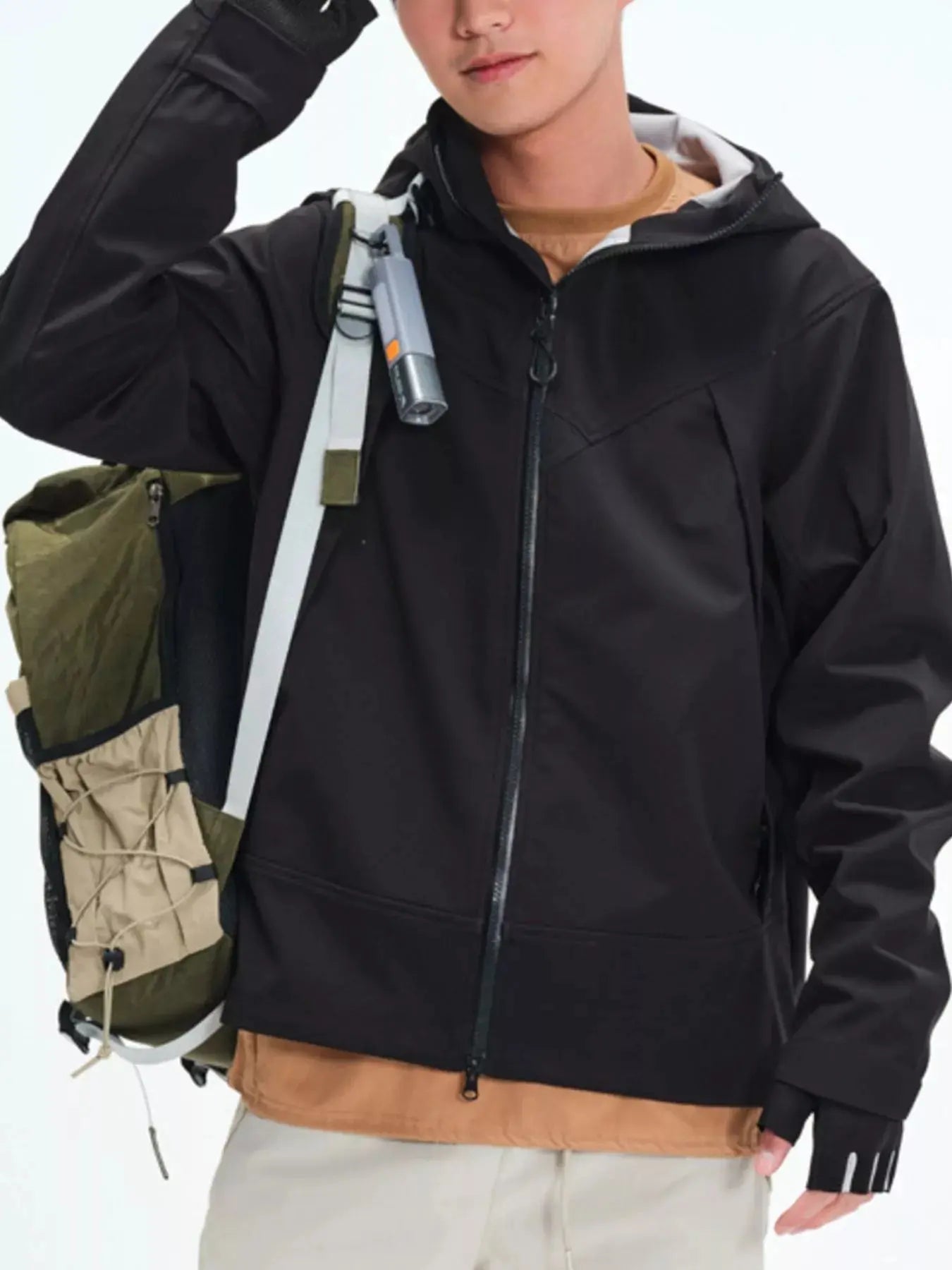 Men's Full Size Zip Up Long Sleeve Hooded Jacket Plus Size Simply Love