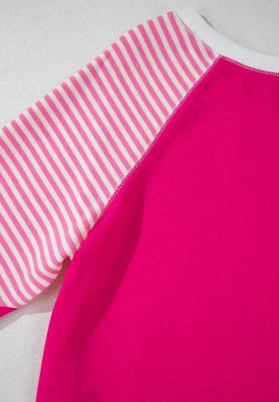 Striped Round Neck Long Sleeve Sweatshirt Coco’s Tee Boutique