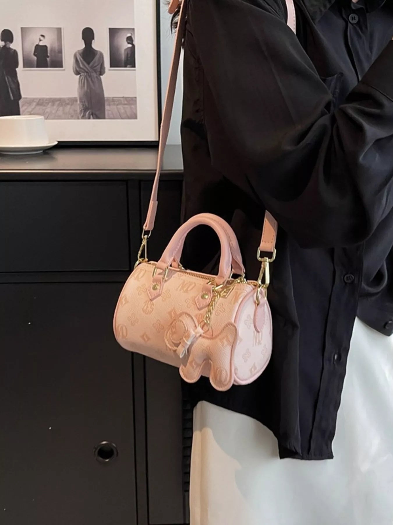 Barrel Crossbody Bag with Charm Simply Love