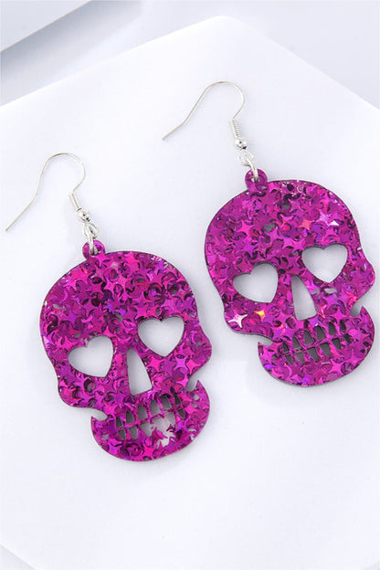 Spooky Chic Acrylic Skull Dangle Earrings