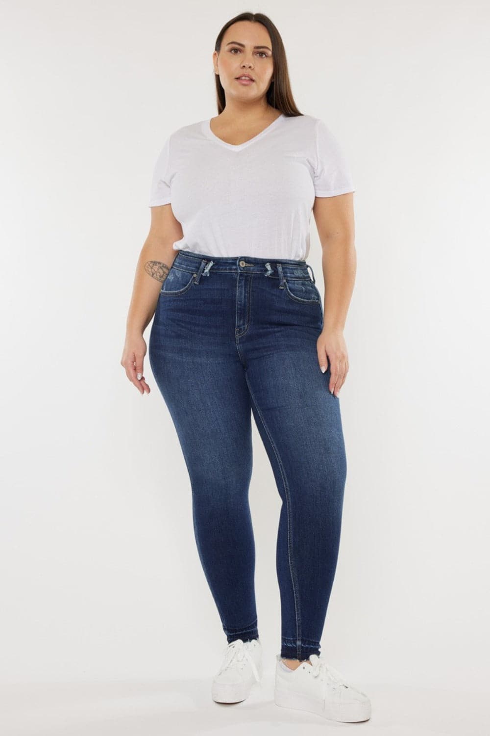 Kancan Full Size High Rise Ankle Skinny Jeans.