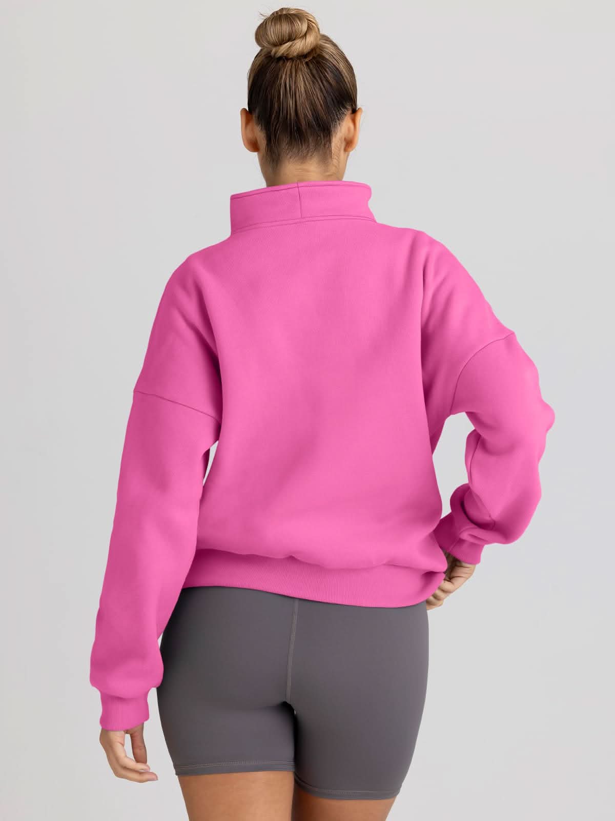 Trendy Queen Sweatshirts Half Zip Pullover Quarter Zip Oversized Hoodies Sweaters Comfy Fall Outfits 2024 Y2K Winter Clothes - Love Salve 