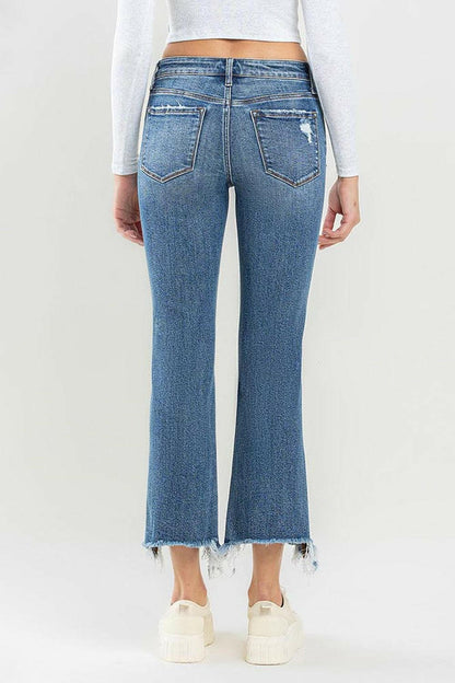 Lovervet Mid Rise Frayed Hem Jeans.