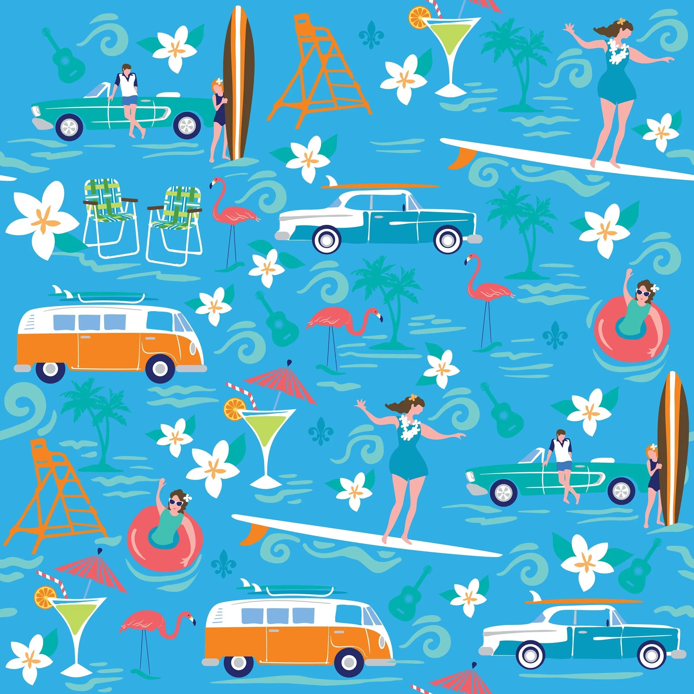 Katherine Way Largo Tunic Top Good Vibrations Blue Lux Katherine Way