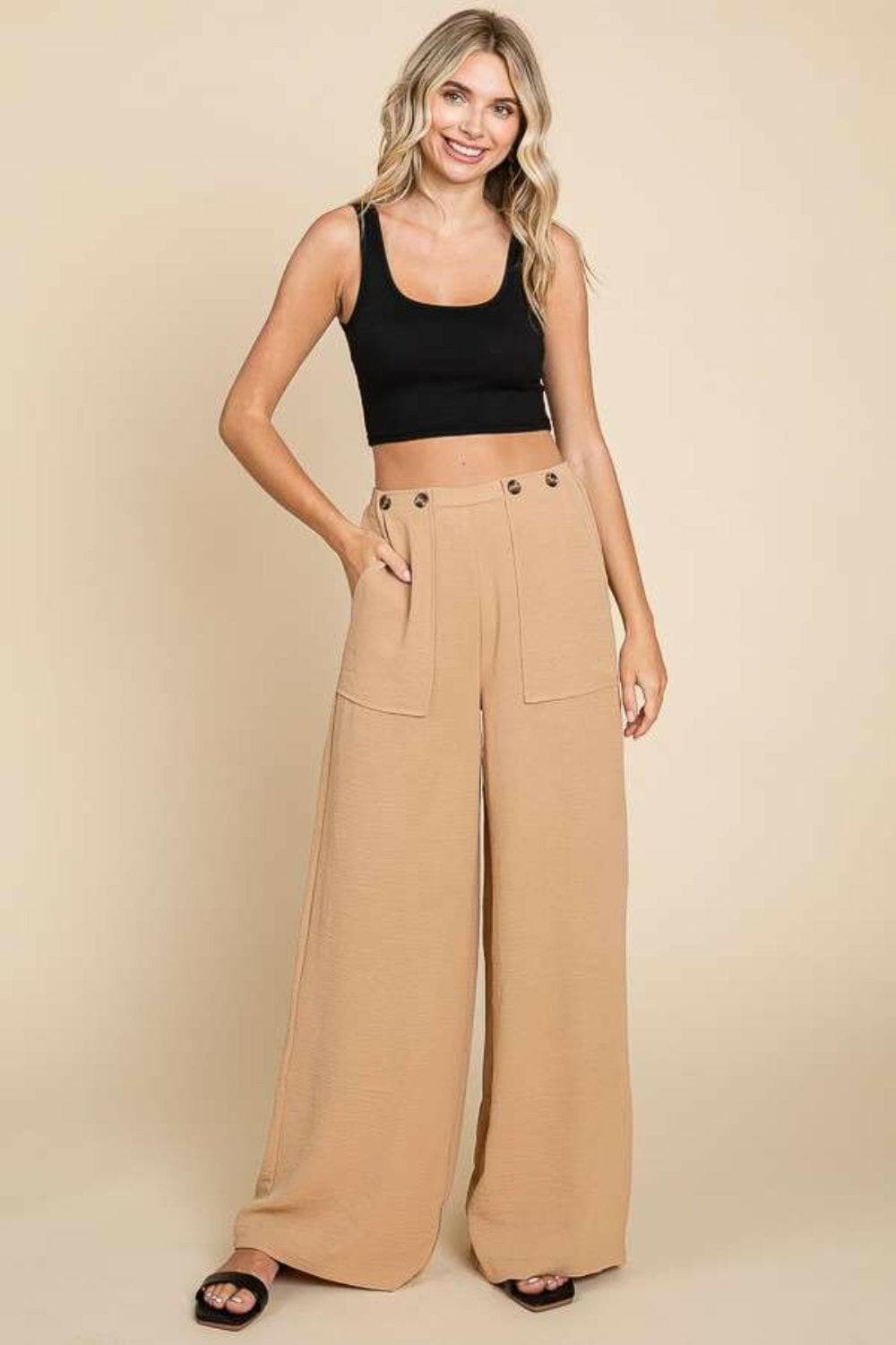 Culture Code Full Size High Waist Wide Leg Cargo Pants.