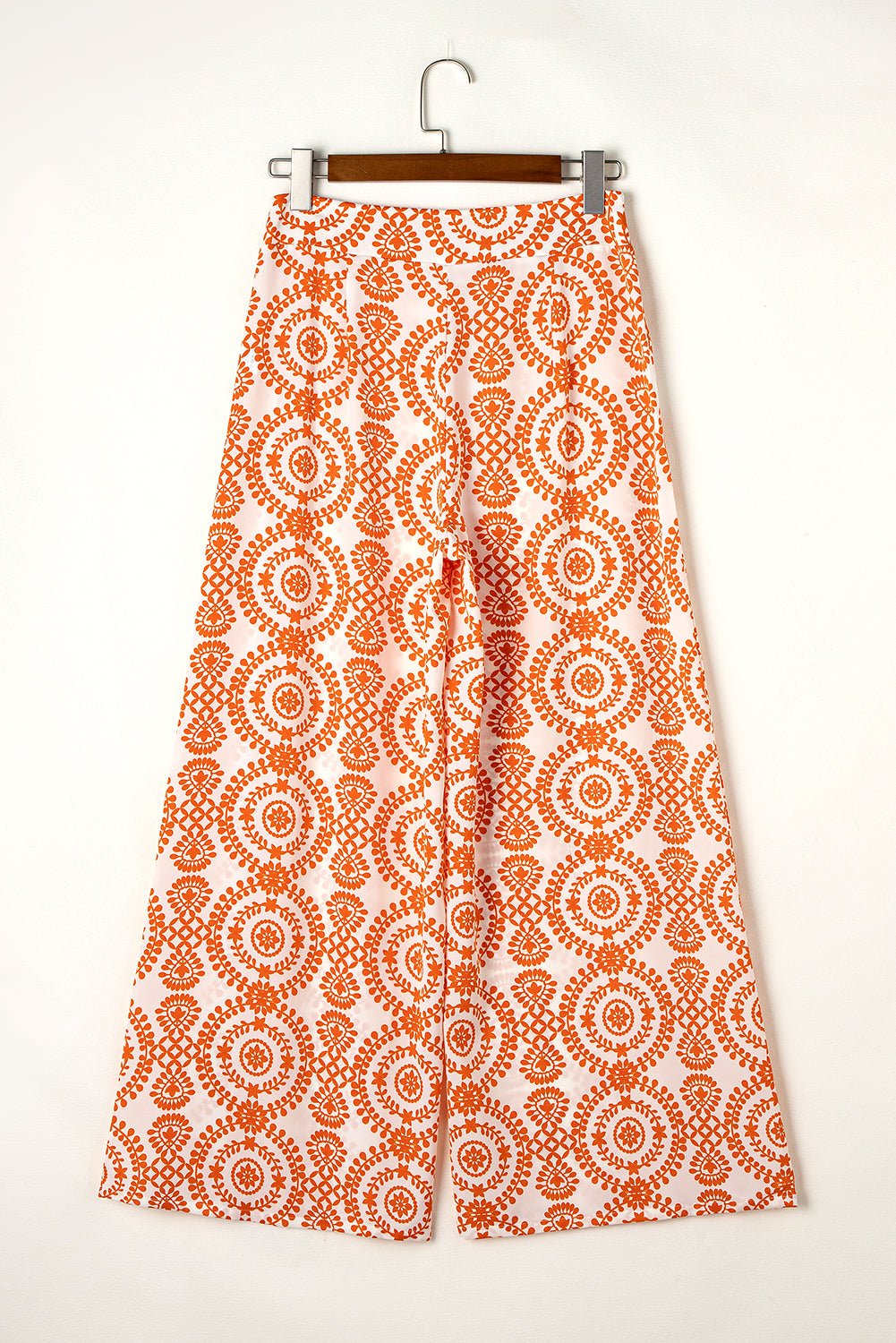 Chic orange boho wide leg pants