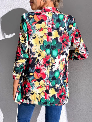 Bold & Blooming Open Front Floral Blazer