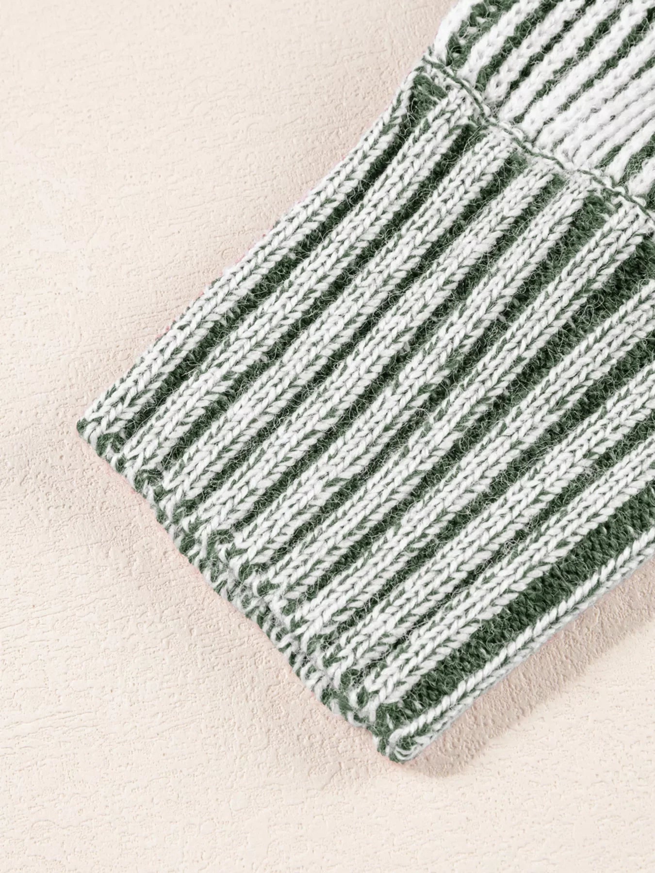 Striped Ribbed Knit Boat Neck Baggy Sweater Simply Love