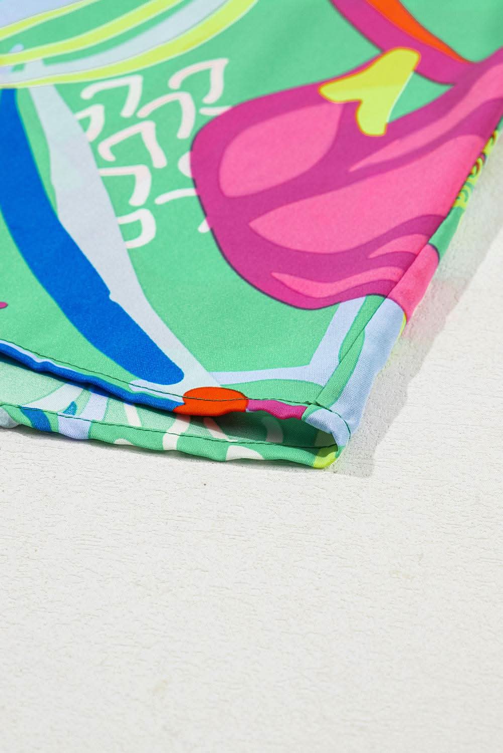 Green abstract plus size blouse - Love Salve 