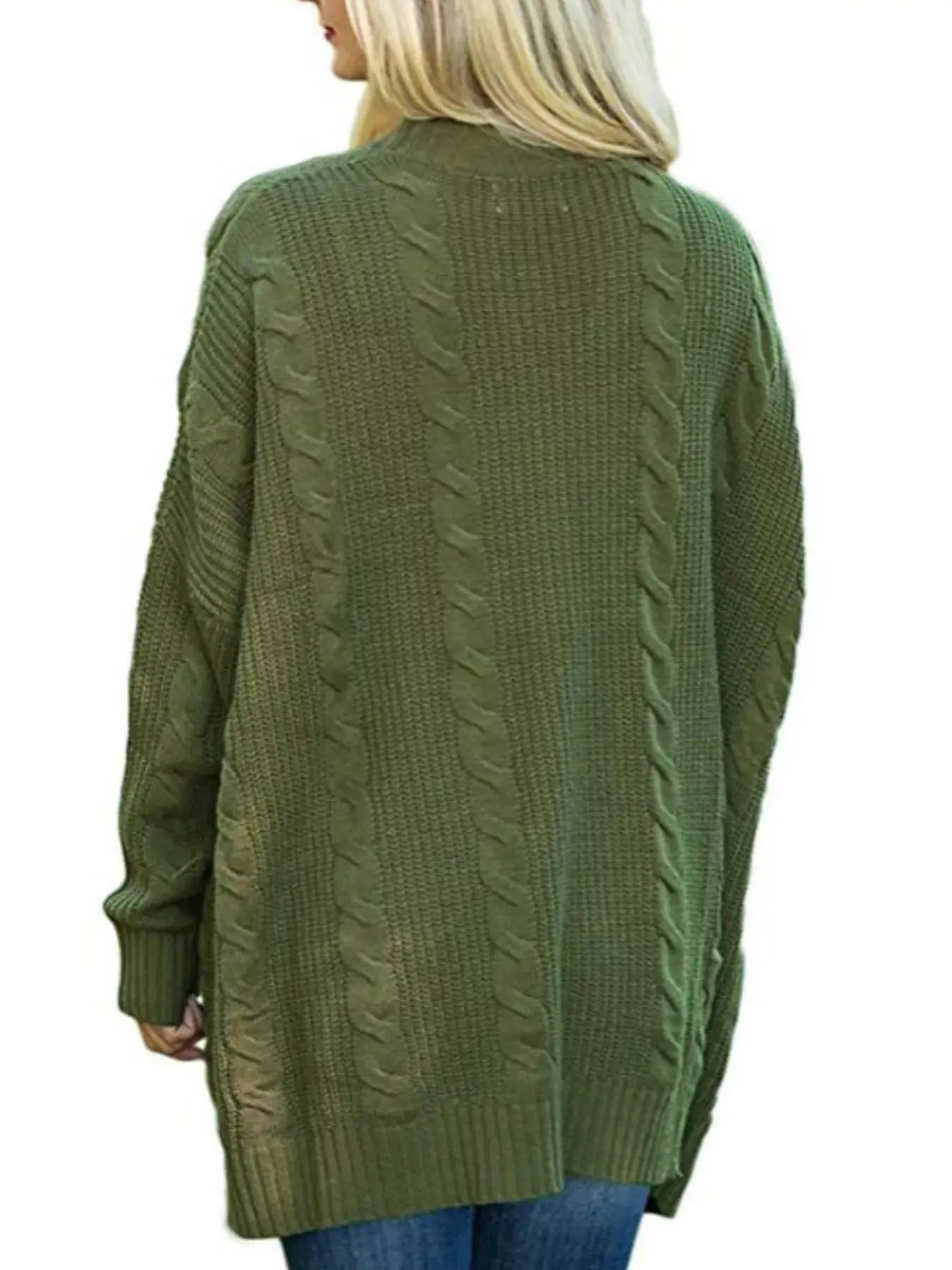 Full Size Chunky Knit Open Front Cardigan Plus Size Simply Love