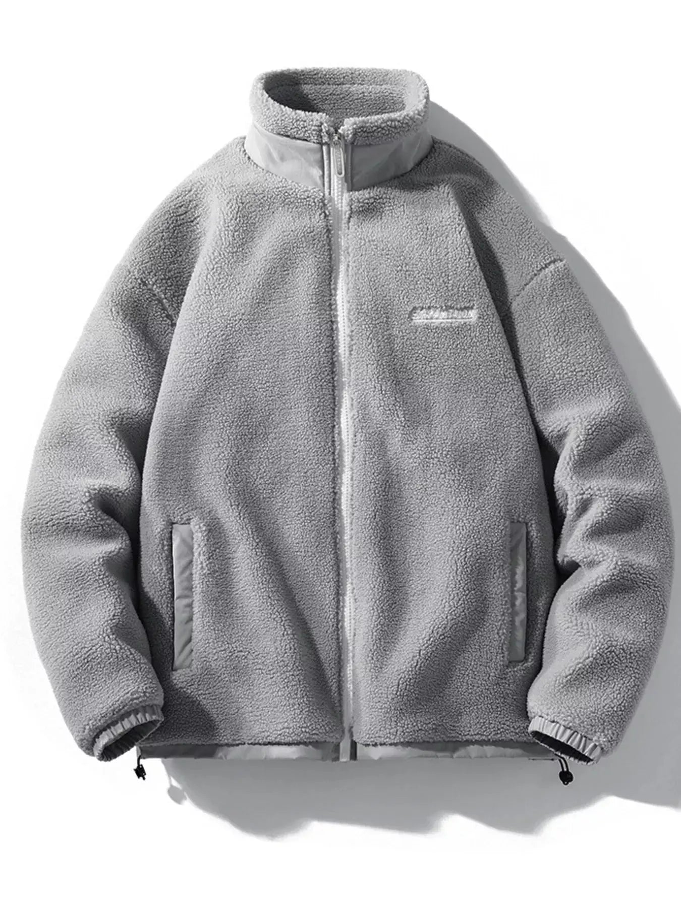 Men's Plus Size Cozy Fleece Full Zip Jacket With Pockets Light Blue Simply Love