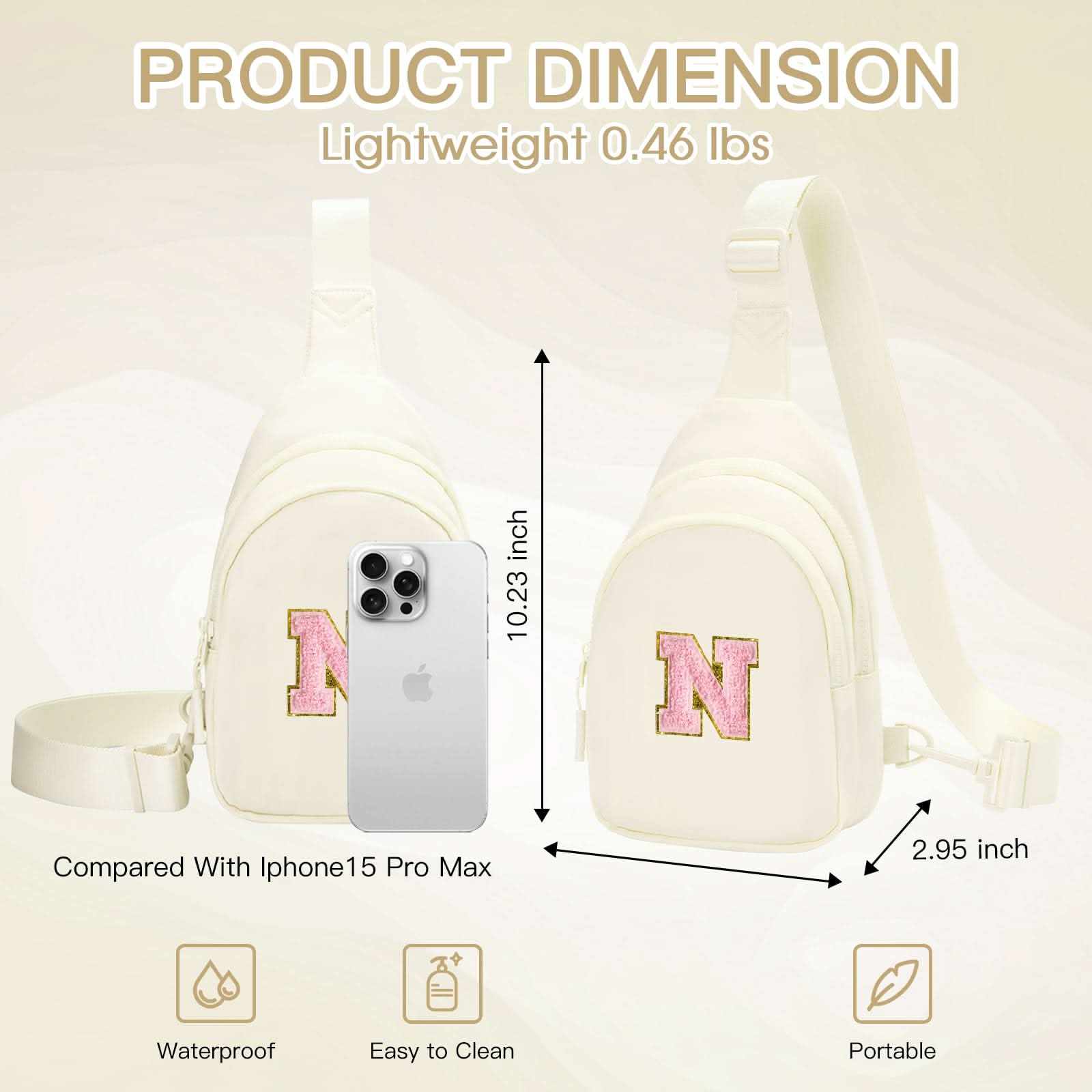 Small Initial Sling Bag Crossbody Bag Fanny Pack for Girls Women Cute Chest Bag Cross Body Bag Personalized Gift - Love Salve 