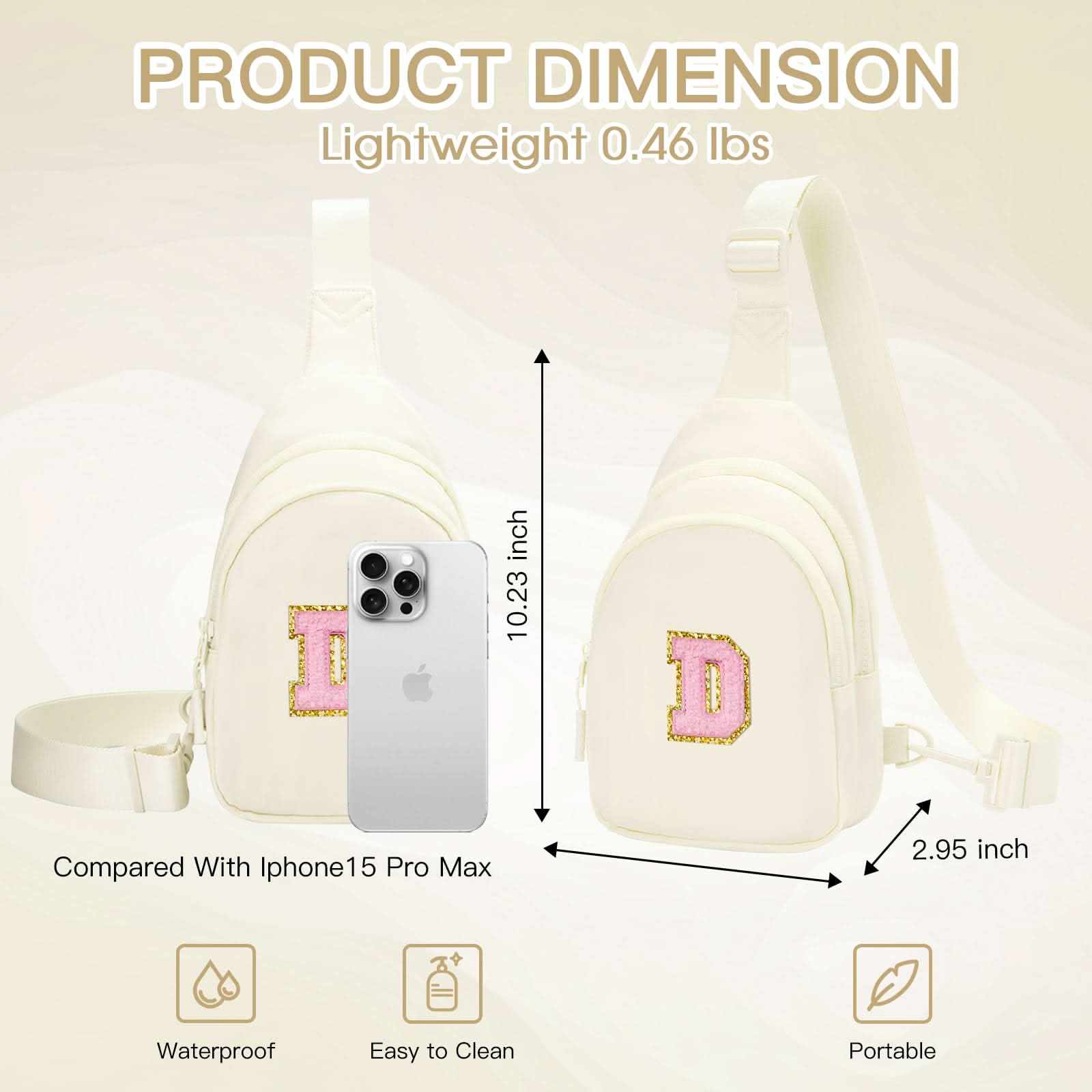 Small Initial Sling Bag Crossbody Bag Fanny Pack for Girls Women Cute Chest Bag Cross Body Bag Personalized Gift - Love Salve 