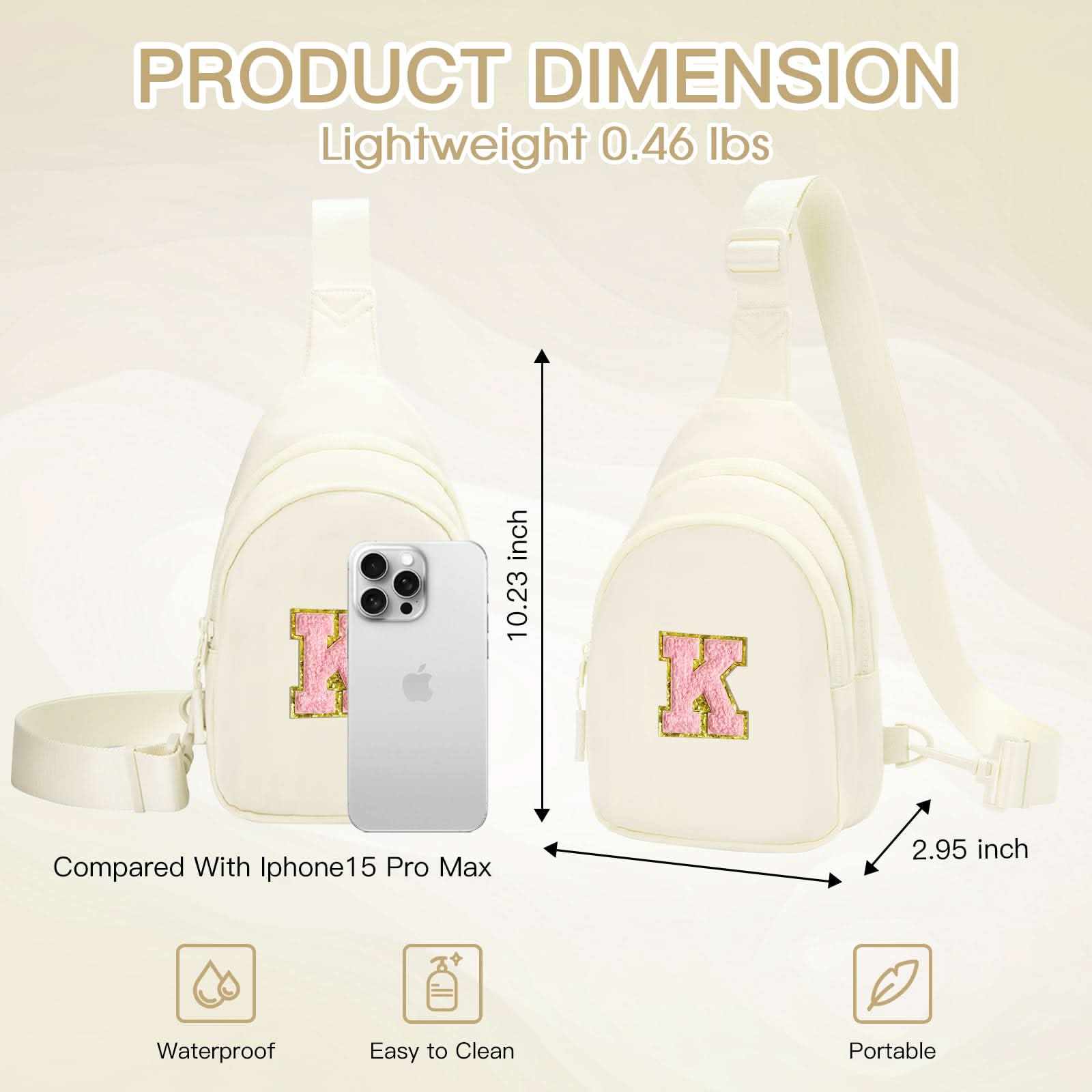 Small Initial Sling Bag Crossbody Bag Fanny Pack for Girls Women Cute Chest Bag Cross Body Bag Personalized Gift - Love Salve 