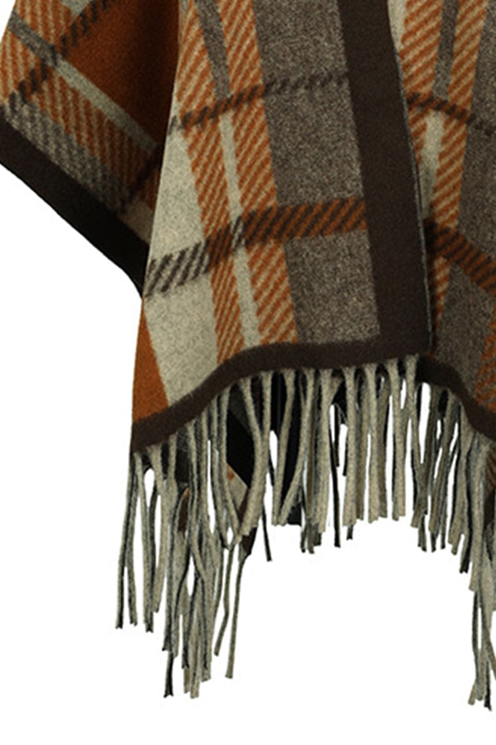 Cloak Sleeve Fringe Detail Poncho.