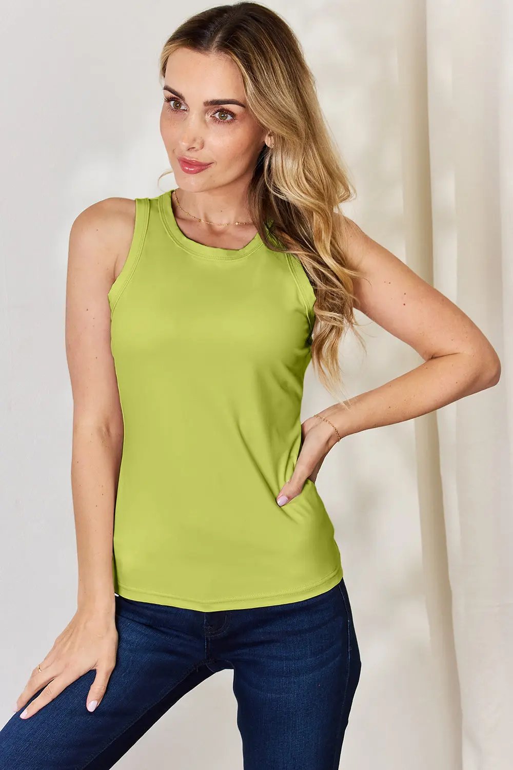 Basic Bae Full Size Round Neck Slim Tank - Love Salve