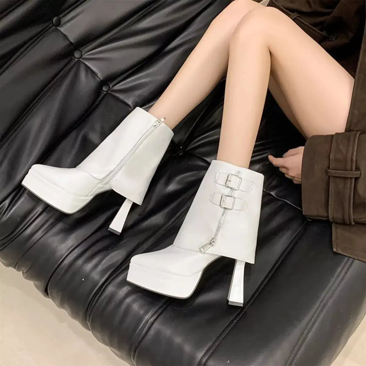 Point Toe Block Heels Boots Simply Love