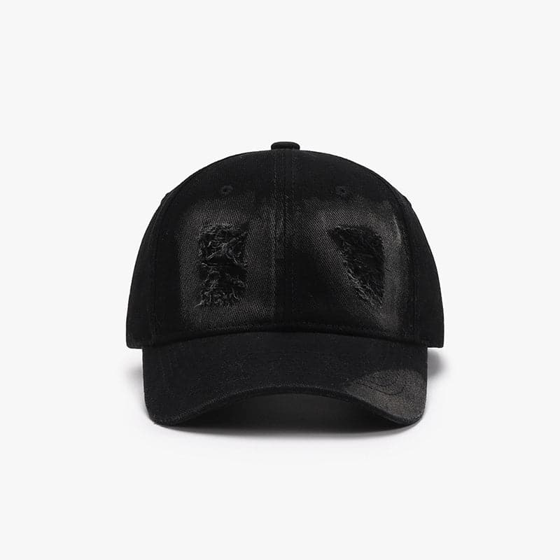 Vintage-inspired distressed cotton baseball cap