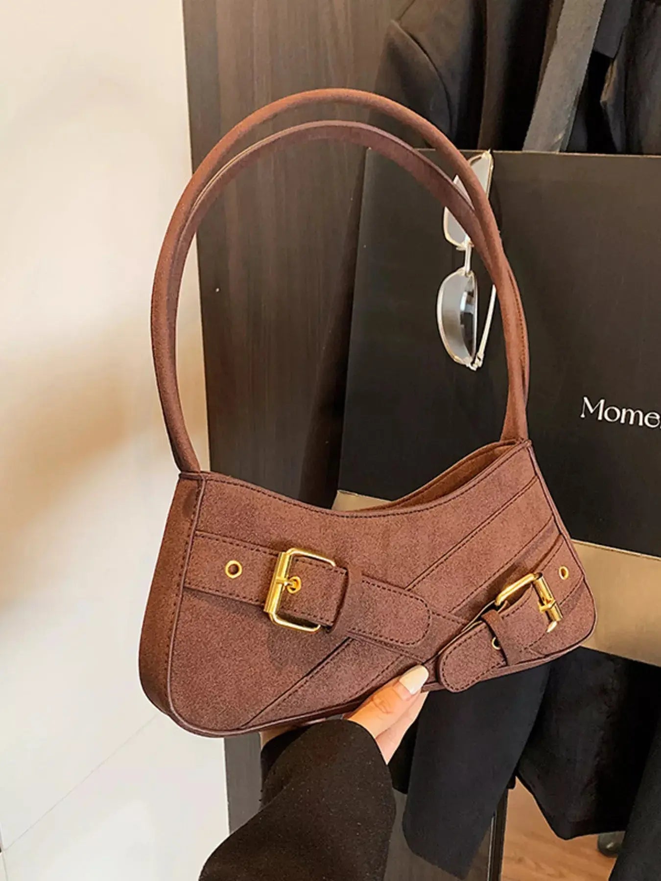 Buckle Decor Shoulder Bag Simply Love