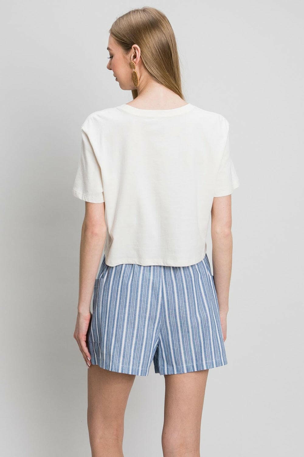 Cotton Bleu by Nu Label Yarn Dye Striped Shorts.