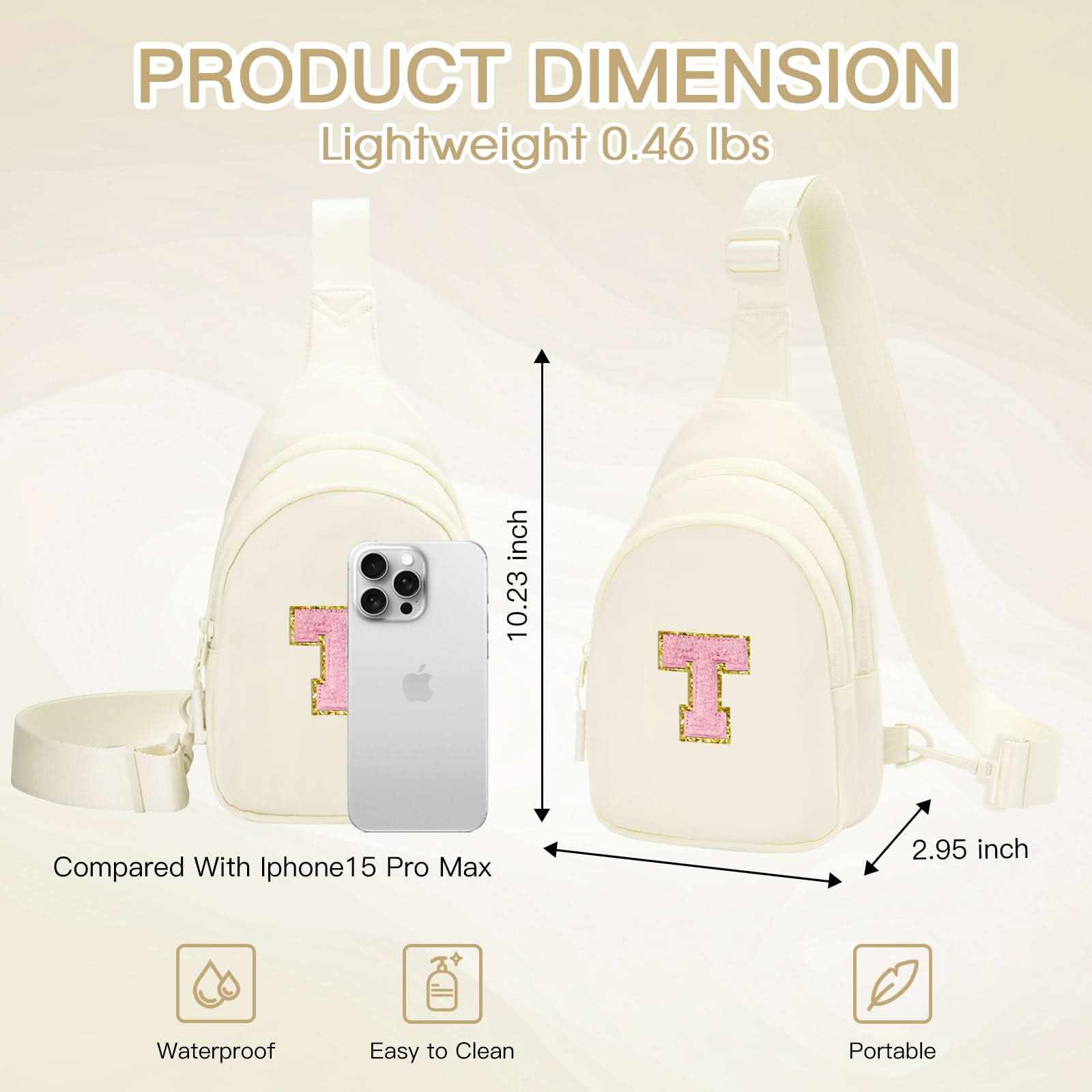 Small Initial Sling Bag Crossbody Bag Fanny Pack for Girls Women Cute Chest Bag Cross Body Bag Personalized Gift - Love Salve 