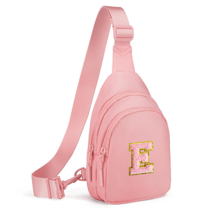 Small Initial Sling Bag Crossbody Bag Fanny Pack for Girls Women Cute Chest Bag Cross Body Bag Personalized Gift