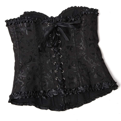 Zhitunemi Black Corset Top for Women Pirate Corsets Shapewear Steampunk Corset Overbust