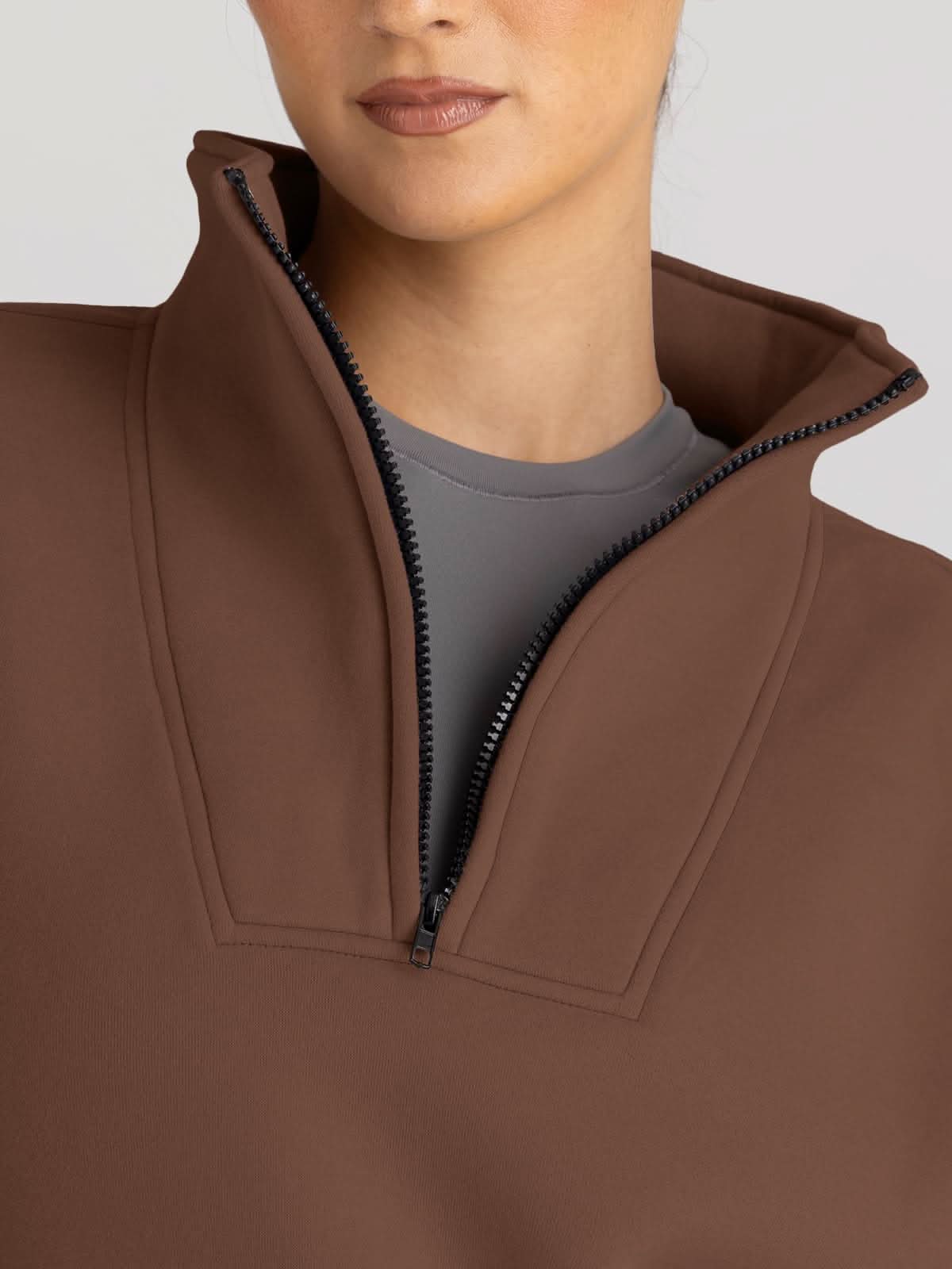 Trendy Queen Sweatshirts Half Zip Pullover Quarter Zip Oversized Hoodies Sweaters Comfy Fall Outfits 2024 Y2K Winter Clothes - Love Salve 