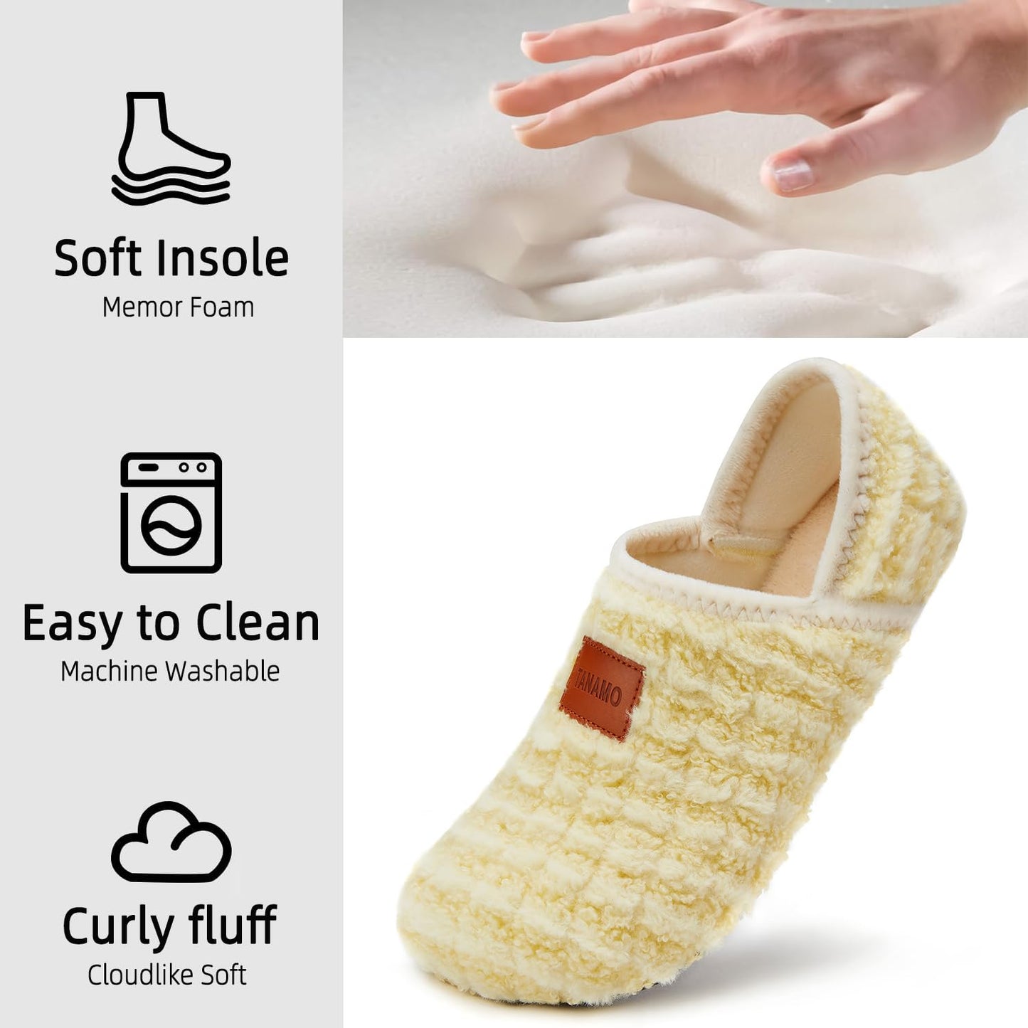 Tanamo House Slippers for Women Men Indoor Barefoot Slippers Socks Furry Slip on House Shoes Cozy Comfy Slippers for Home Bedroom Travel Yoga