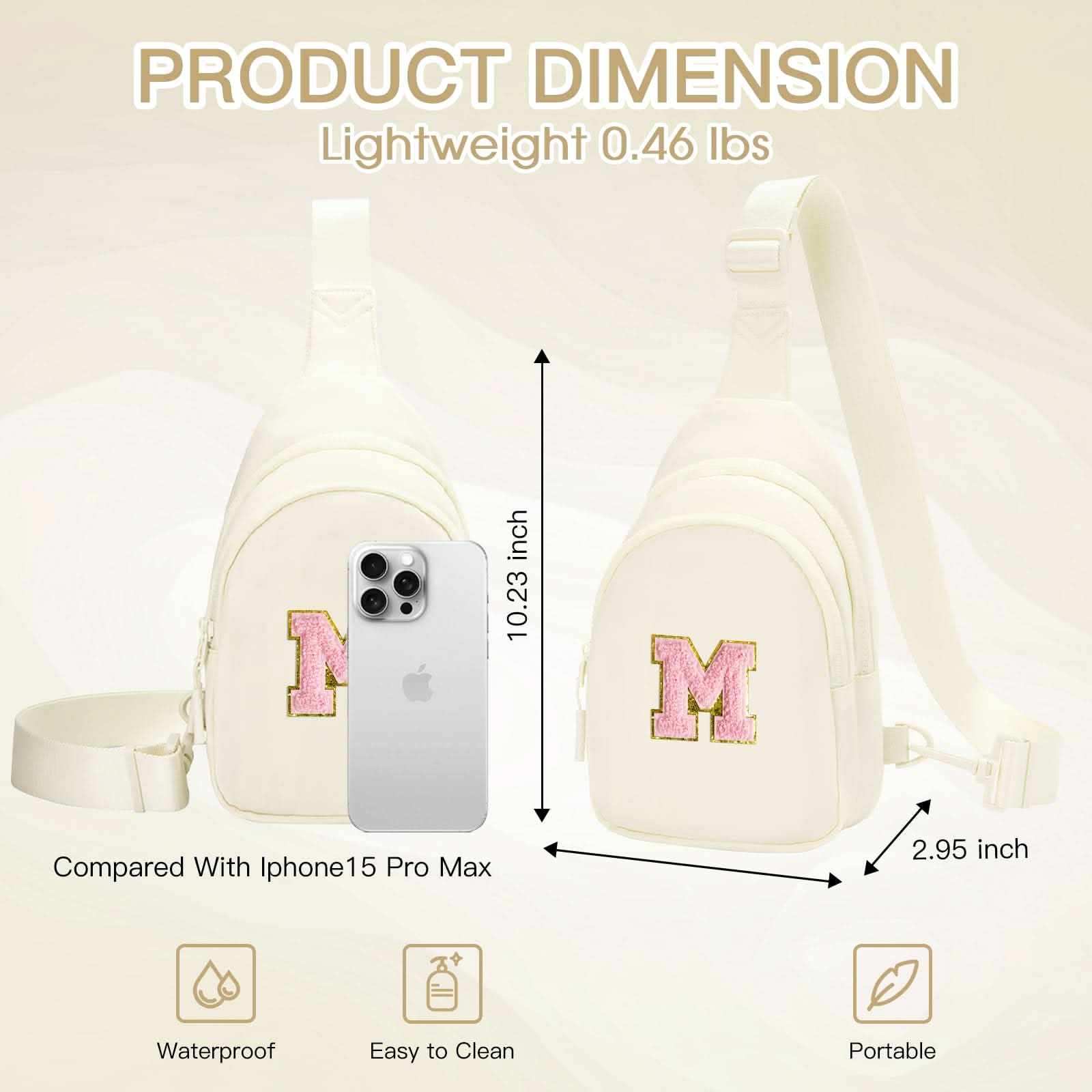 Small Initial Sling Bag Crossbody Bag Fanny Pack for Girls Women Cute Chest Bag Cross Body Bag Personalized Gift - Love Salve 