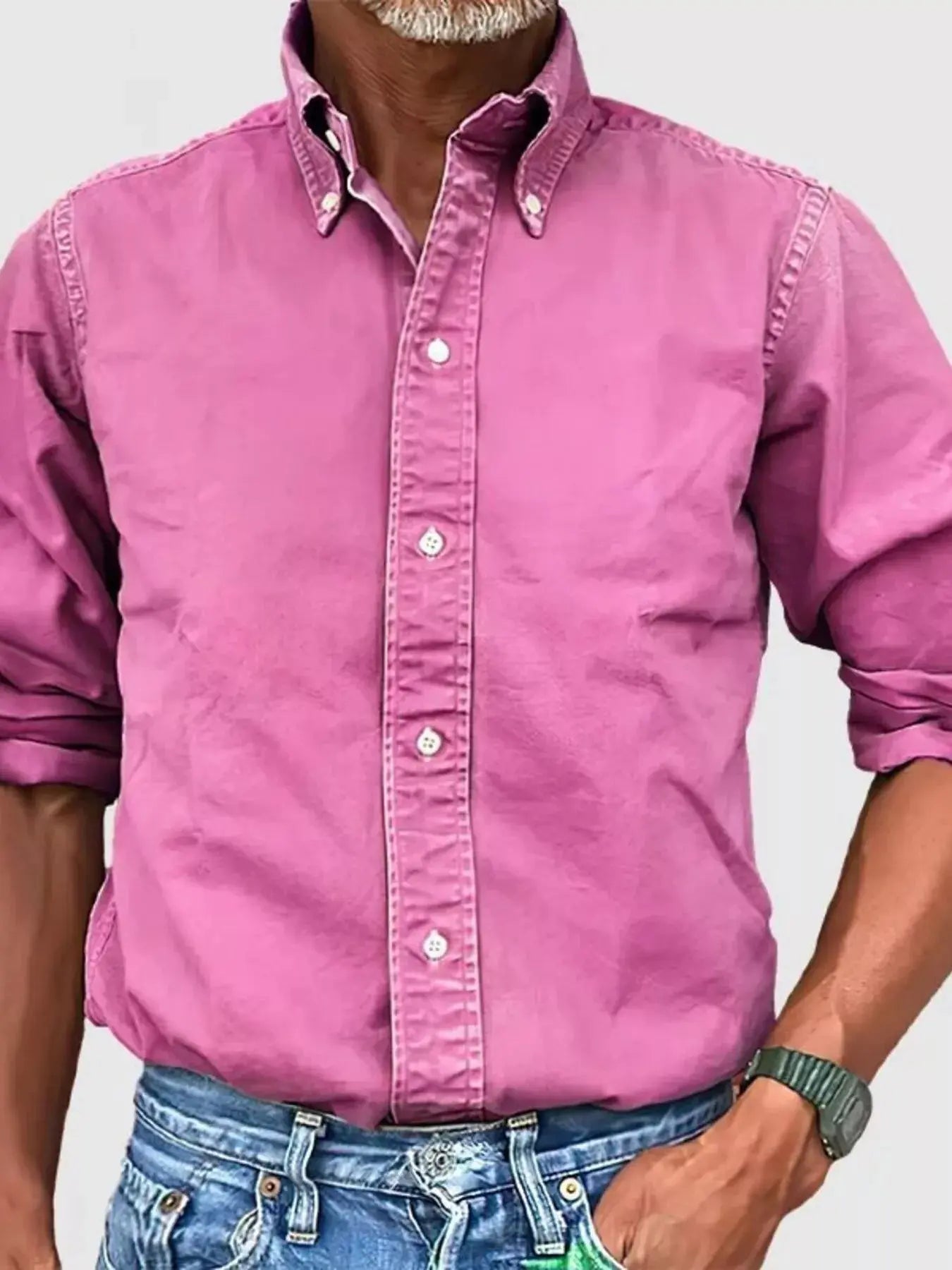 Men's Full Size Casual Button-Down Shirt Plus Size Simply Love