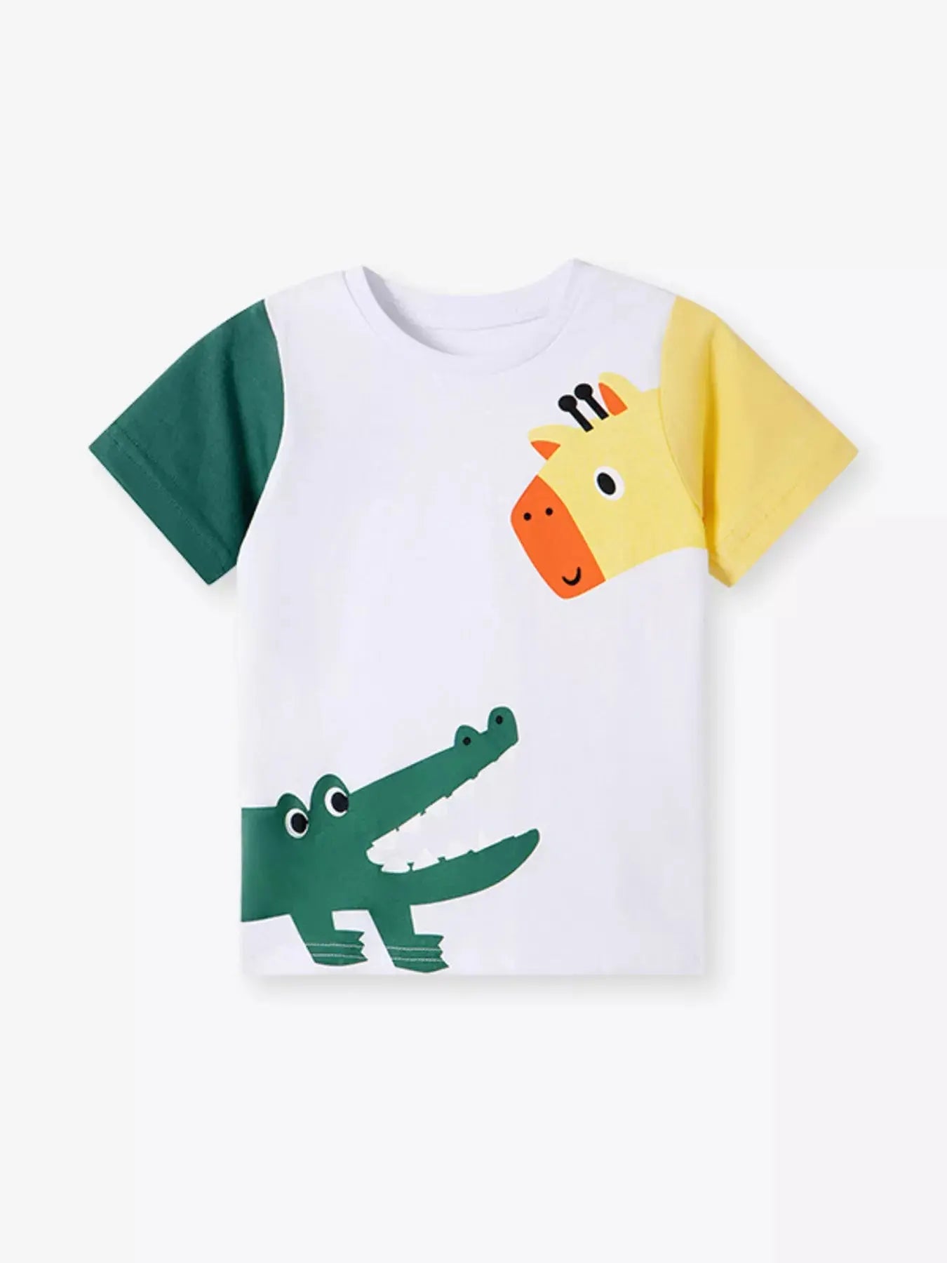Children's Cartoon Animal Print Short Sleeve T-Shirt Simply Love