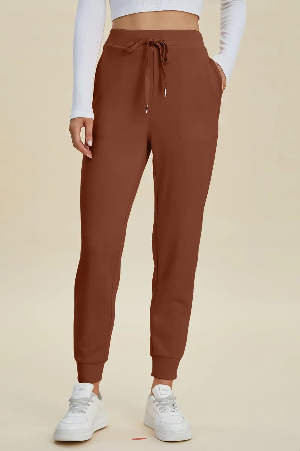 Basic Bae Full Size Air Scuba Drawstring High Waist Joggers - Love Salve