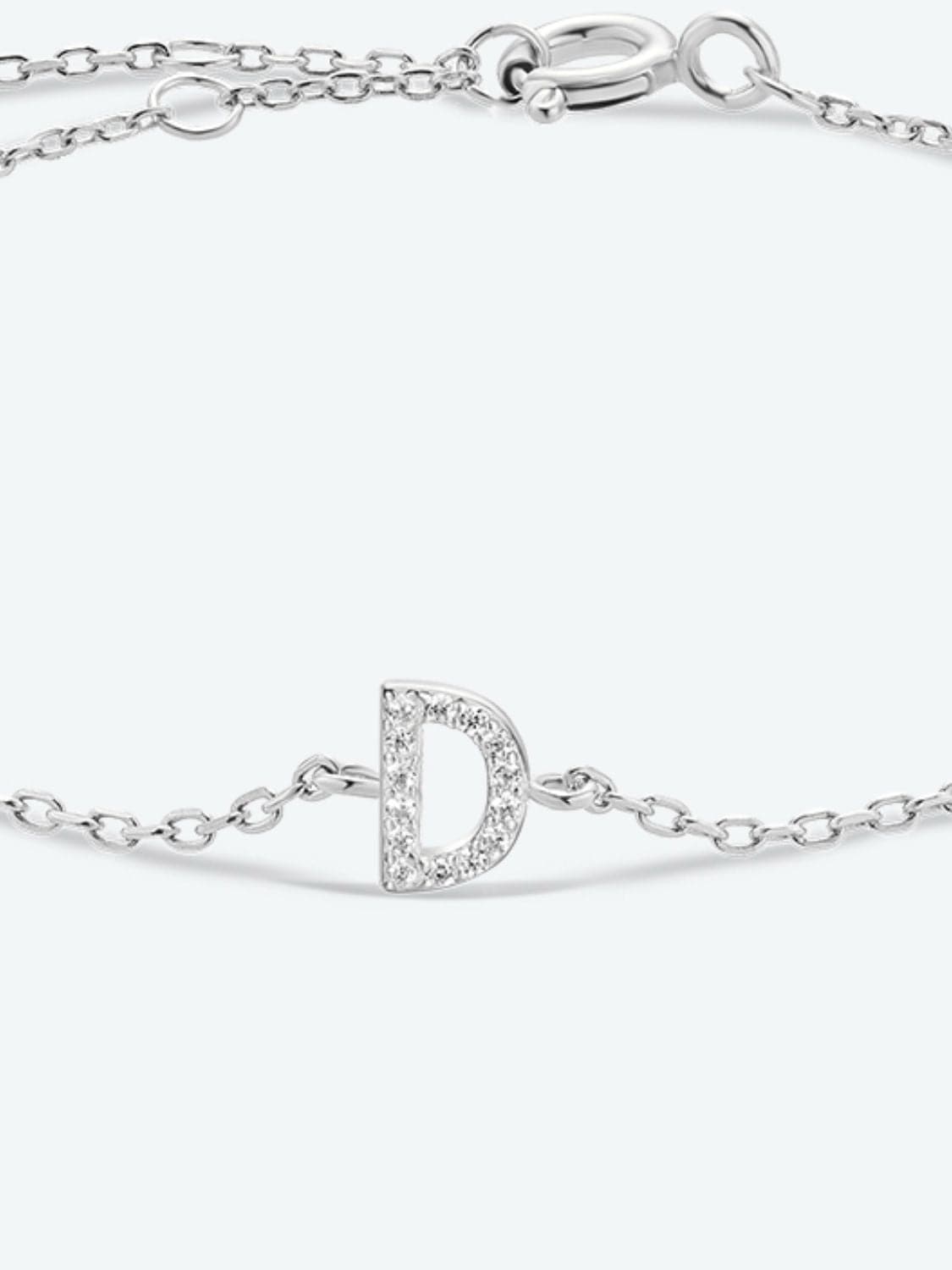 A To F Zircon 925 Sterling Silver Bracelet.