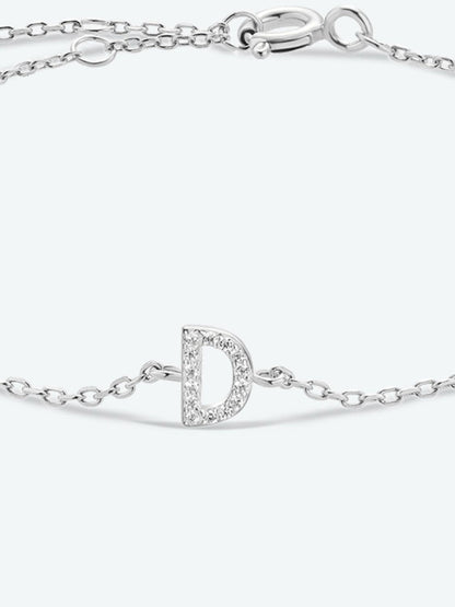 A To F Zircon 925 Sterling Silver Bracelet.