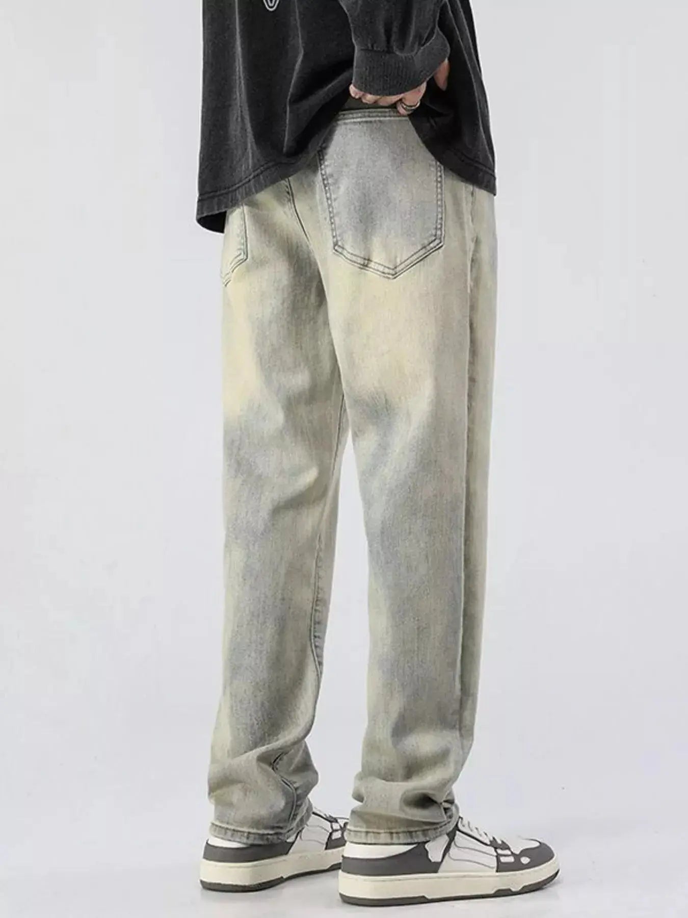 Men's Full Size Vintage Wash Loose Fit Jeans Plus Size Simply Love
