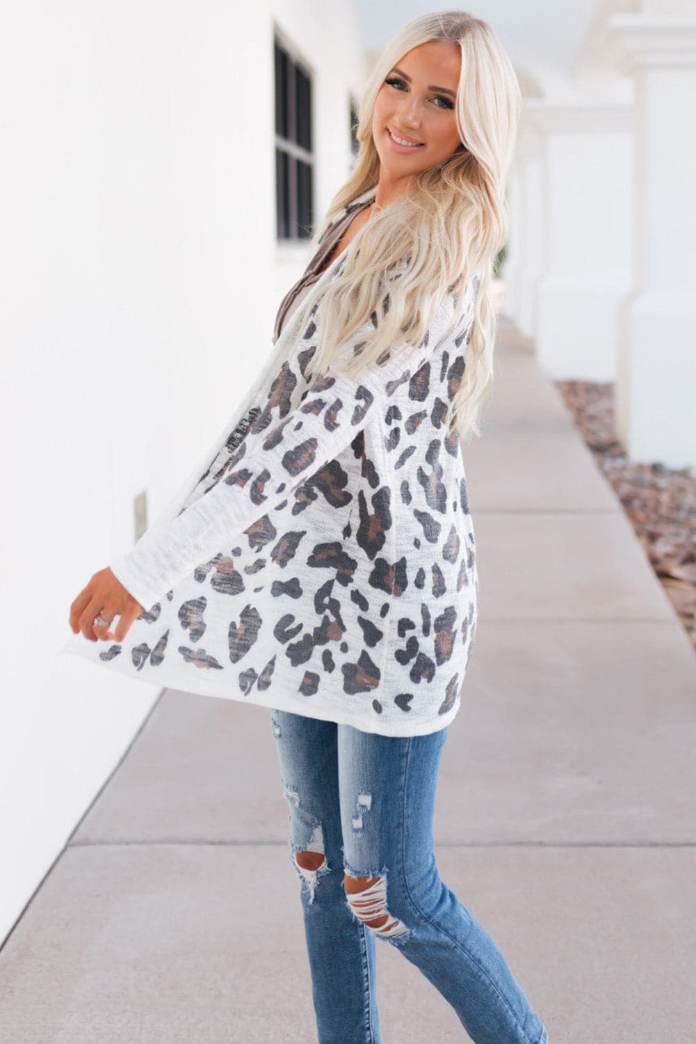 Printed Long Sleeve Cardigan.