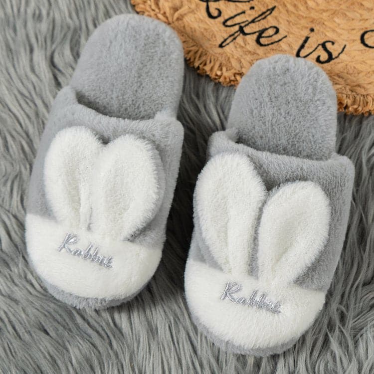 Cozy rabbit ear slippers - flats