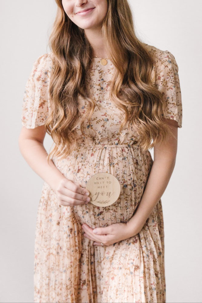 PinkBlush maternity chiffon dress product packaging and presentation