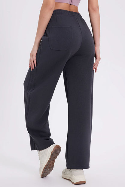 Basic Bae Elastic Waist Straight Leg Pants with Pockets