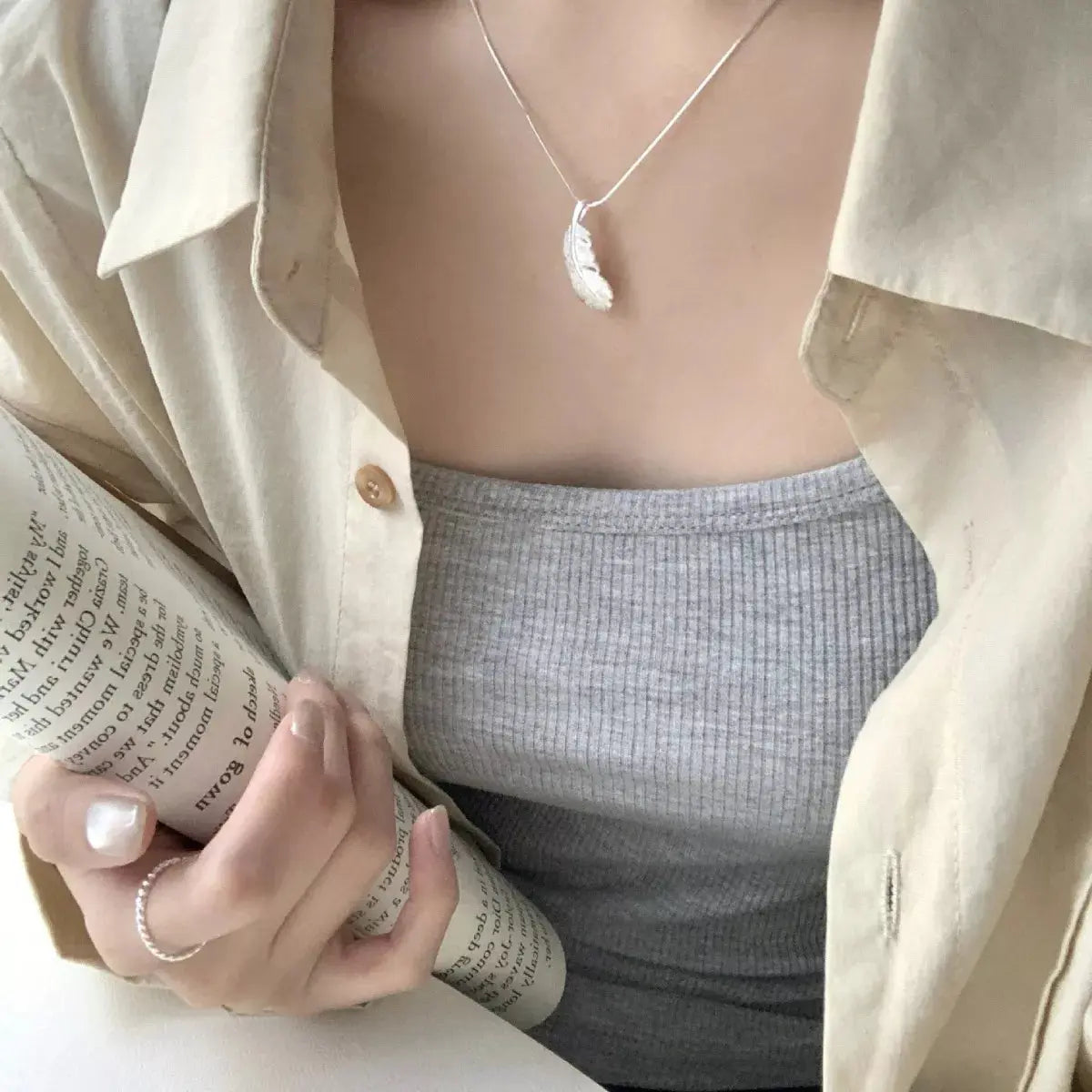Feather Pendant Necklace Simply Love