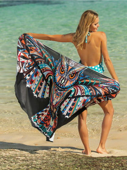 Printed Spaghetti Strap Cover Up.